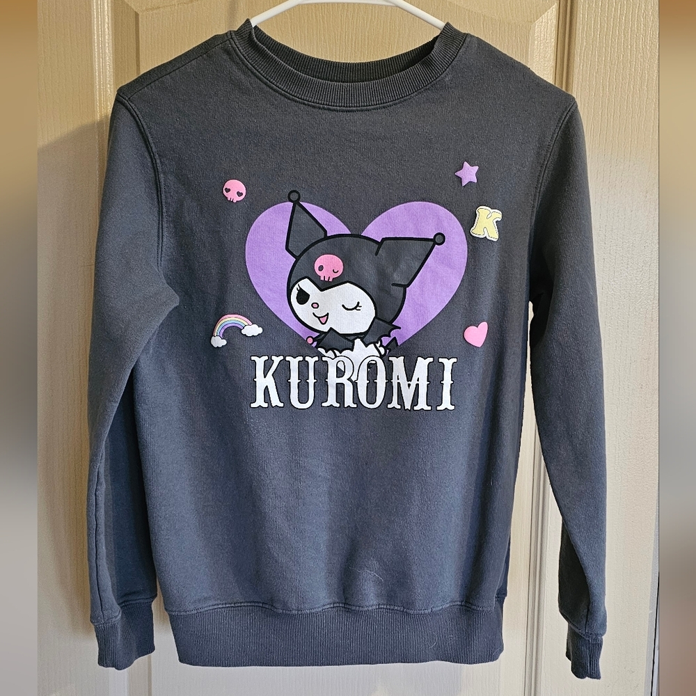 Kuromi XS Hello Kitty Hybrid Sario Gray Pullover Sweater